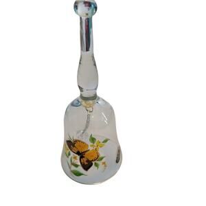 West Virginia Glass Butterfly Hand Bell Dinner Flowers
